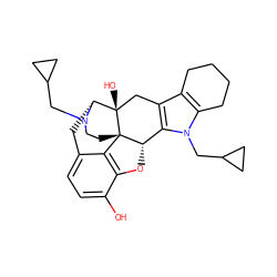 Oc1ccc2c3c1O[C@H]1c4c(c5c(n4CC4CC4)CCCC5)C[C@@]4(O)[C@@H](C2)N(CC2CC2)CC[C@]314 ZINC000013586583