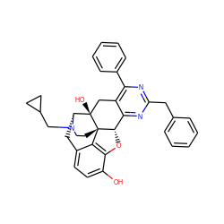 Oc1ccc2c3c1O[C@H]1c4nc(Cc5ccccc5)nc(-c5ccccc5)c4C[C@@]4(O)[C@@H](C2)N(CC2CC2)CC[C@]314 ZINC000027108142