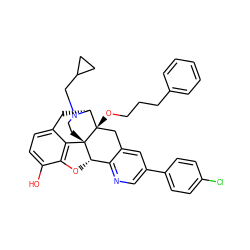 Oc1ccc2c3c1O[C@H]1c4ncc(-c5ccc(Cl)cc5)cc4C[C@@]4(OCCCc5ccccc5)[C@@H](C2)N(CC2CC2)CC[C@]314 ZINC000095578065