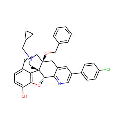 Oc1ccc2c3c1O[C@H]1c4ncc(-c5ccc(Cl)cc5)cc4C[C@@]4(OCc5ccccc5)[C@@H](C2)N(CC2CC2)CC[C@]314 ZINC000095571685