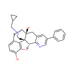 Oc1ccc2c3c1O[C@H]1c4ncc(-c5ccccc5)cc4C[C@@]4(O)[C@@H](C2)N(CC2CC2)CC[C@]314 ZINC000013559709