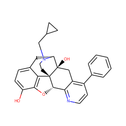 Oc1ccc2c3c1O[C@H]1c4nccc(-c5ccccc5)c4C[C@@]4(O)[C@@H](C2)N(CC2CC2)CC[C@]314 ZINC000013800202