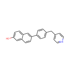 Oc1ccc2cc(-c3ccc(Cc4ccncc4)cc3)ccc2c1 ZINC000058569305