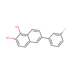 Oc1ccc2cc(-c3cccc(F)c3)ccc2c1O ZINC000053298124