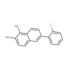 Oc1ccc2cc(-c3ccccc3F)ccc2c1O ZINC000053295002