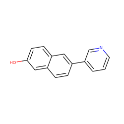 Oc1ccc2cc(-c3cccnc3)ccc2c1 ZINC000013674450