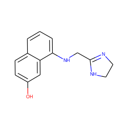 Oc1ccc2cccc(NCC3=NCCN3)c2c1 ZINC000013860606