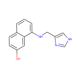 Oc1ccc2cccc(NCc3c[nH]cn3)c2c1 ZINC000013860607