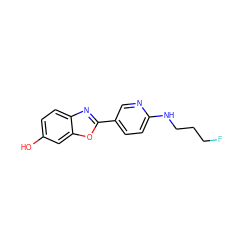 Oc1ccc2nc(-c3ccc(NCCCF)nc3)oc2c1 ZINC000084758884