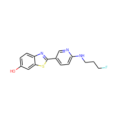 Oc1ccc2nc(-c3ccc(NCCCF)nc3)sc2c1 ZINC000084654152