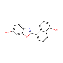 Oc1ccc2nc(-c3cccc4c(O)cccc34)oc2c1 ZINC000003817711