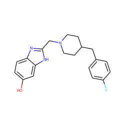 Oc1ccc2nc(CN3CCC(Cc4ccc(F)cc4)CC3)[nH]c2c1 ZINC000013560456