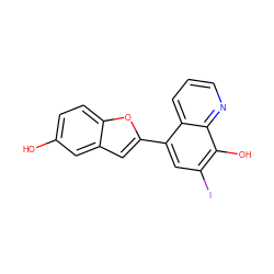 Oc1ccc2oc(-c3cc(I)c(O)c4ncccc34)cc2c1 ZINC000653751695