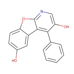 Oc1ccc2oc3ncc(O)c(-c4ccccc4)c3c2c1 ZINC000068249303