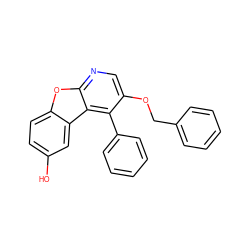 Oc1ccc2oc3ncc(OCc4ccccc4)c(-c4ccccc4)c3c2c1 ZINC000049807552