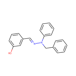 Oc1cccc(/C=N/N(Cc2ccccc2)c2ccccc2)c1 ZINC000004922955