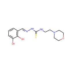 Oc1cccc(/C=N/NC(=S)NCCN2CCOCC2)c1O ZINC000013878689