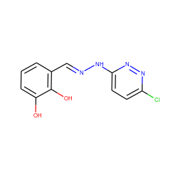 Oc1cccc(/C=N/Nc2ccc(Cl)nn2)c1O ZINC000006566453