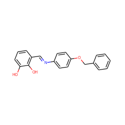 Oc1cccc(/C=N/c2ccc(OCc3ccccc3)cc2)c1O ZINC000022726602