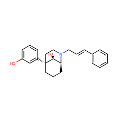 Oc1cccc([C@@]23CCC[C@@H]([C@@H]2O)N(C/C=C/c2ccccc2)CC3)c1 ZINC001772589587