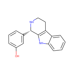 Oc1cccc([C@@H]2NCCc3c2[nH]c2ccccc32)c1 ZINC000019688794