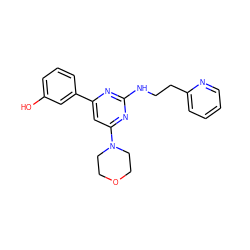 Oc1cccc(-c2cc(N3CCOCC3)nc(NCCc3ccccn3)n2)c1 ZINC000066252260