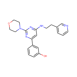 Oc1cccc(-c2cc(NCCc3cccnc3)nc(N3CCOCC3)n2)c1 ZINC000066252300