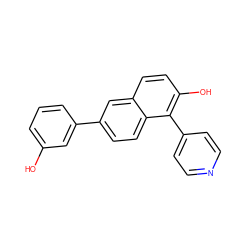 Oc1cccc(-c2ccc3c(-c4ccncc4)c(O)ccc3c2)c1 ZINC000066112112