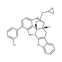 Oc1cccc(-c2ccc3c4c2O[C@H]2c5[nH]c6ccccc6c5C[C@@]5(O)[C@@H](C3)N(CC3CC3)CC[C@]425)c1 ZINC000006018974