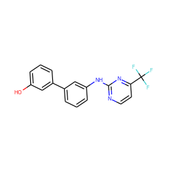 Oc1cccc(-c2cccc(Nc3nccc(C(F)(F)F)n3)c2)c1 ZINC001772571443