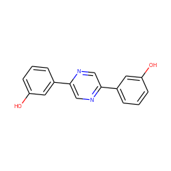 Oc1cccc(-c2cnc(-c3cccc(O)c3)cn2)c1 ZINC000040835319