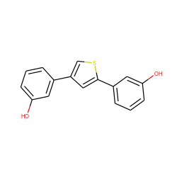 Oc1cccc(-c2csc(-c3cccc(O)c3)c2)c1 ZINC000040391436