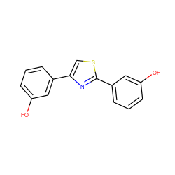 Oc1cccc(-c2csc(-c3cccc(O)c3)n2)c1 ZINC000040379559