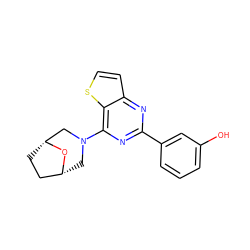 Oc1cccc(-c2nc(N3C[C@@H]4CC[C@H](C3)O4)c3sccc3n2)c1 ZINC000045348780