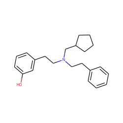 Oc1cccc(CCN(CCc2ccccc2)CC2CCCC2)c1 ZINC001503865108