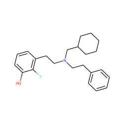 Oc1cccc(CCN(CCc2ccccc2)CC2CCCCC2)c1F ZINC001503999500