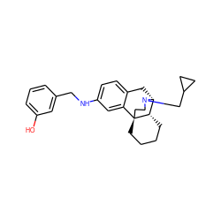 Oc1cccc(CNc2ccc3c(c2)[C@@]24CCCC[C@H]2[C@@H](C3)N(CC2CC2)CC4)c1 ZINC000084668408