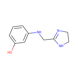 Oc1cccc(NCC2=NCCN2)c1 ZINC000029472140