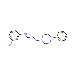 Oc1cccc(NCCCN2CCN(c3ccccc3)CC2)c1 ZINC000169339920