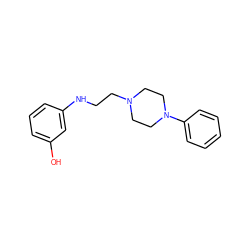 Oc1cccc(NCCN2CCN(c3ccccc3)CC2)c1 ZINC000169339906