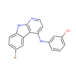 Oc1cccc(Nc2ccnc3[nH]c4ccc(Br)cc4c23)c1 ZINC000103297578