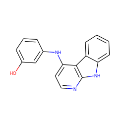 Oc1cccc(Nc2ccnc3[nH]c4ccccc4c23)c1 ZINC000103297550