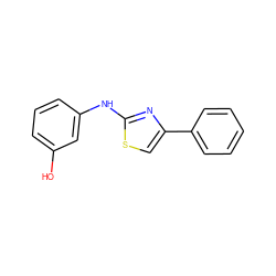 Oc1cccc(Nc2nc(-c3ccccc3)cs2)c1 ZINC000000073542