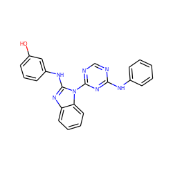 Oc1cccc(Nc2nc3ccccc3n2-c2ncnc(Nc3ccccc3)n2)c1 ZINC000071296563