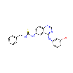 Oc1cccc(Nc2ncnc3ccc(NC(=S)NCc4ccccc4)cc23)c1 ZINC001772606872