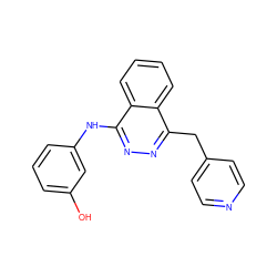 Oc1cccc(Nc2nnc(Cc3ccncc3)c3ccccc23)c1 ZINC000000017394