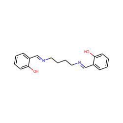 Oc1ccccc1/C=N/CCCC/N=C/c1ccccc1O ZINC000100072187