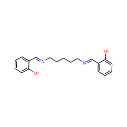 Oc1ccccc1/C=N/CCCCC/N=C/c1ccccc1O ZINC000003187008