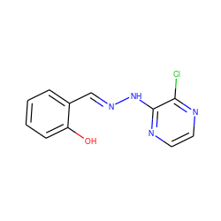 Oc1ccccc1/C=N/Nc1nccnc1Cl ZINC000004947212