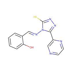 Oc1ccccc1/C=N/n1c(S)nnc1-c1cnccn1 ZINC000103225644